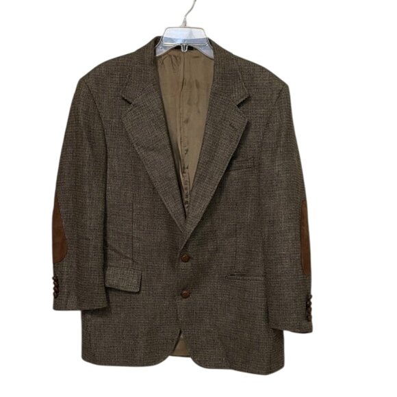 Gordon Thomas Vintage Tweed Houndstooth Two Button Blazer Mens Size 44S? Career - Picture 1 of 13